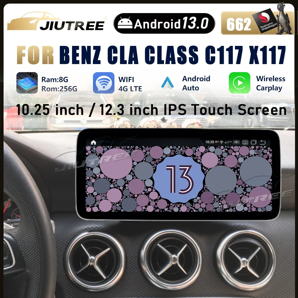 

12,3 "Android13 Qualcomm для Mercedes Benz CLA Class C117 X117 2013-2019 автомобильный радиоприемник мультимедийный плеер Carplay GPS-навигация