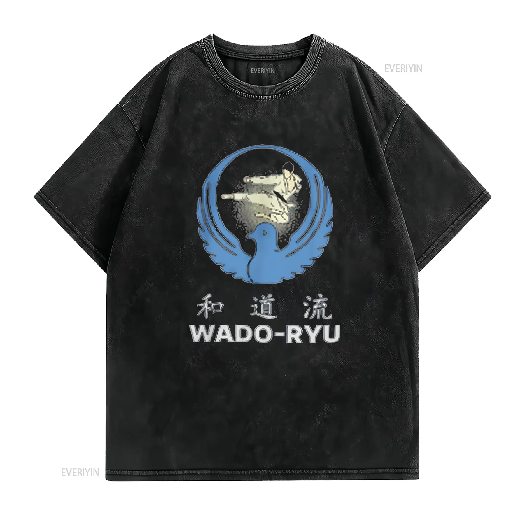 Wado Ryu The Way of Peace and Harmony Jersey  T Shirt vintage Washed streetwear Slightly homme Top For Everyday Wear Unisex