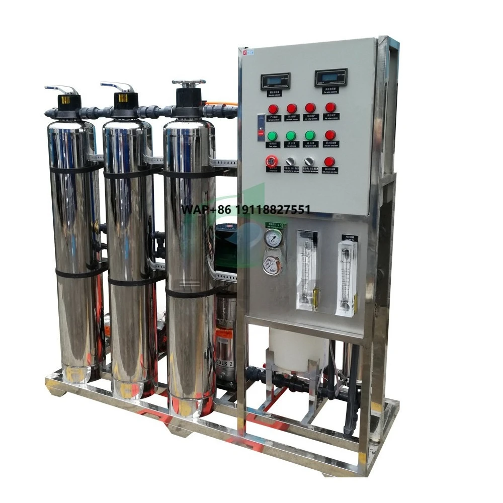 

China Guangzhou Environmental Protection Water Treatment Plant Machinery Equipment 250L Reverse Osmosis System Pump 500L/Hour