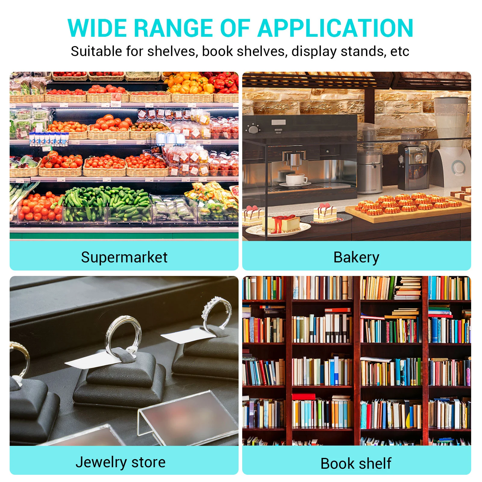 ARTIBETTER 20pcs Acrylic Display Holder Price Tag Sign Holders Slanted Label Stand Name Cards Rack slanted display stand