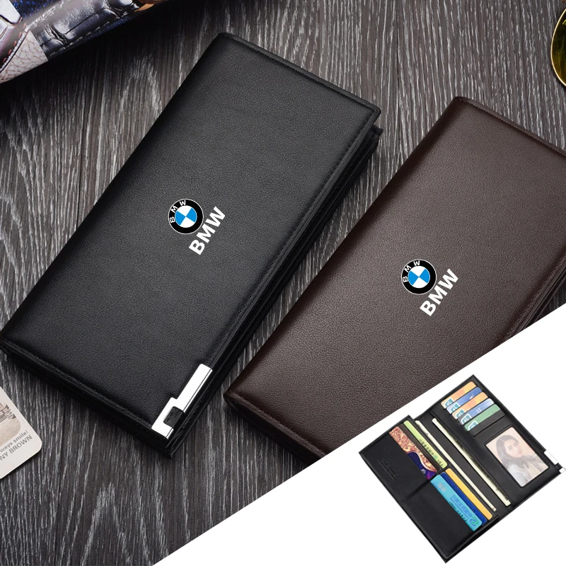 Car Logo Men Business Fashion Zip Leather Wallet Coin Purse Credit Card Holder For BMW Motorsport X1 X3 X5 E39 E46 E90 F20 E60