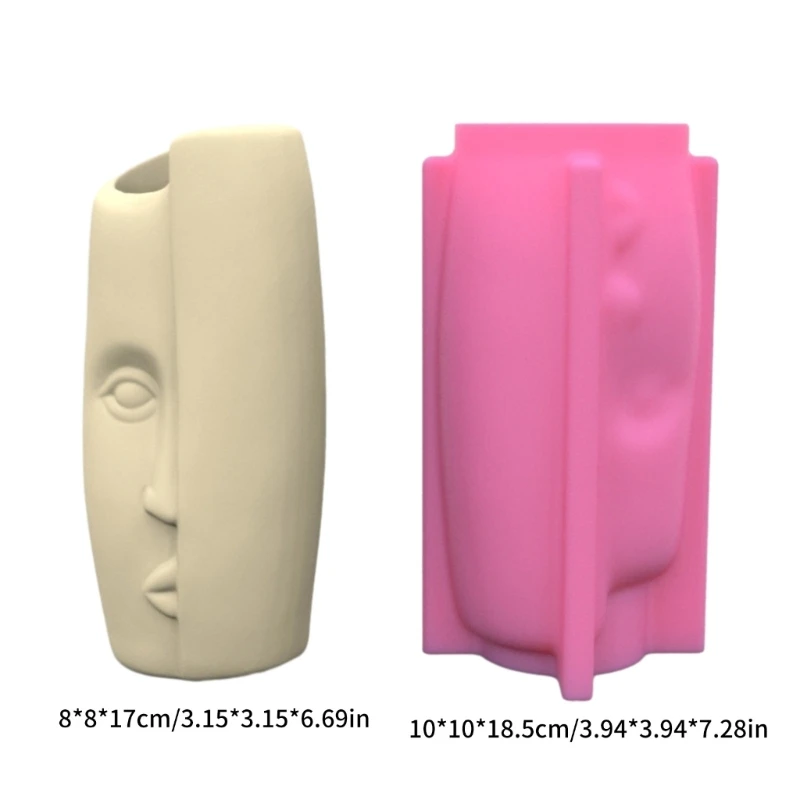 DIY Human Face Art Flower Pot Storage Vase Mold for Succulent Plants Decor