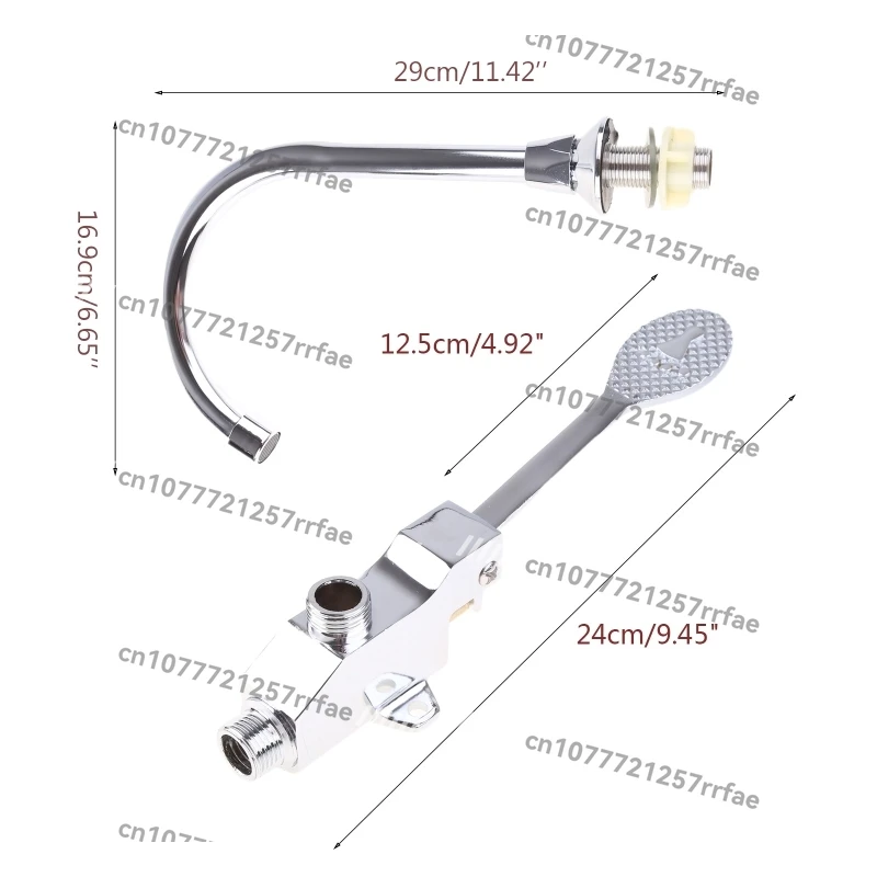 Basin Cold Water Faucet Foot Pedal Control High Arc Sink Faucet Easy to Operate 11XA