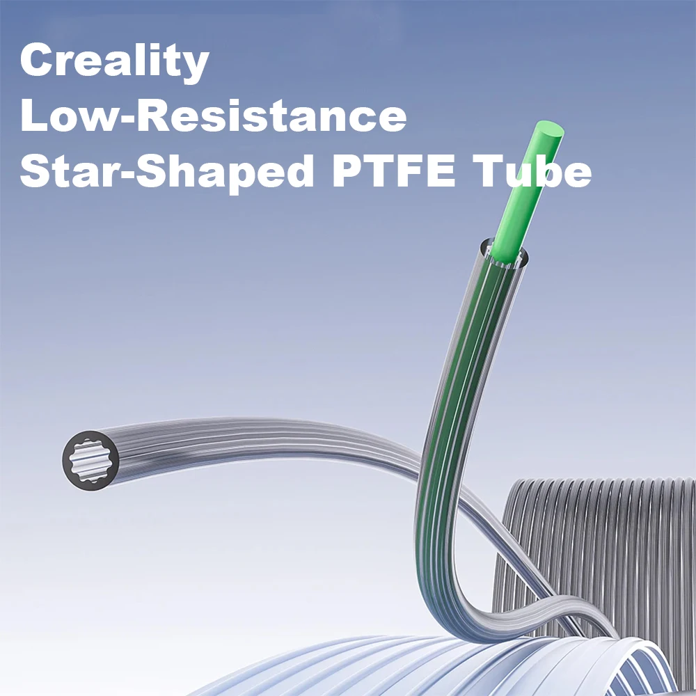 ملحقات طابعة Creality ثلاثية الأبعاد أنبوب PTFE منخفض المقاومة على شكل نجمة 4M تدفق فائق النعومة ومقاوم للحرارة ومتانة معززة