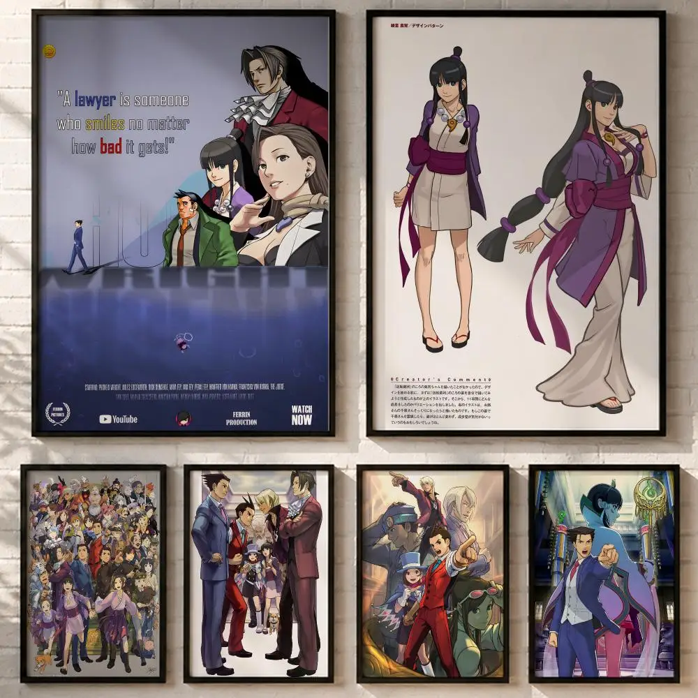 Video Game Ace Attorney Poster HD poster wall art self-stick no-residue for home cafe office great gift