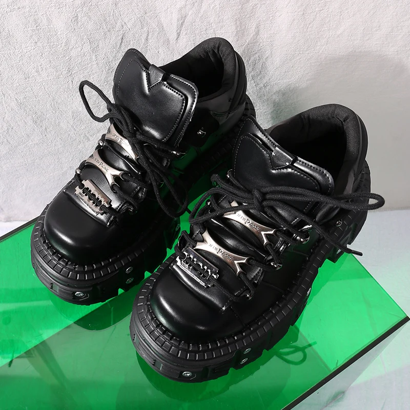 

2025 Women Spanish Trendy Brand New Heightening Muffin Punk Internet Celebrities Ins Men Hipster Platform Shoes 7cm