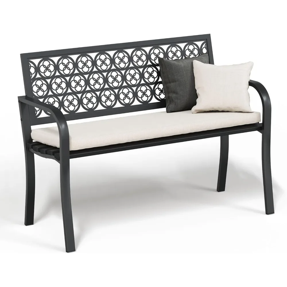 

Garden Bench, 660Lbs Heavy-Duty Porch Bench, Weatherproof Metal Outdoor Bench Suitable for Parks, Terraces, Porches, Gardens.