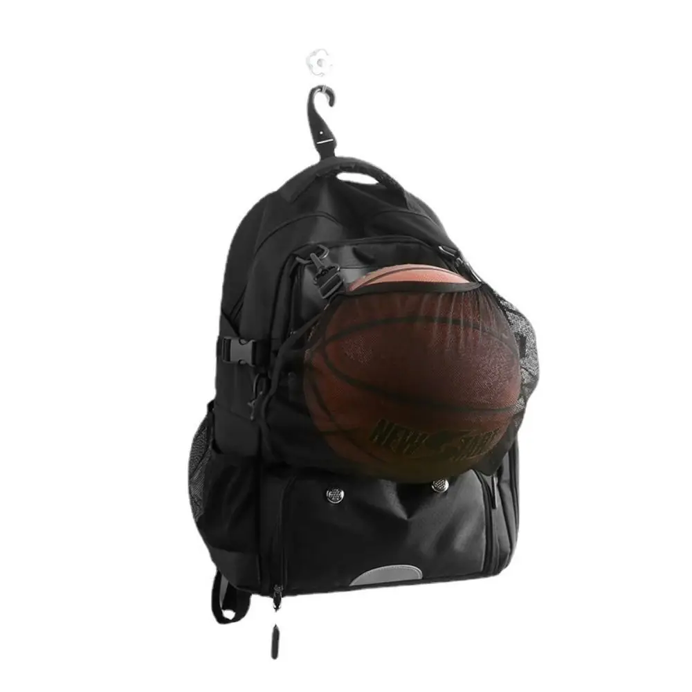 Large Capacity Sports Basketball Backpack with Shoes Bag Detachable Net Soccer Bag Multi Pockets Waterproof