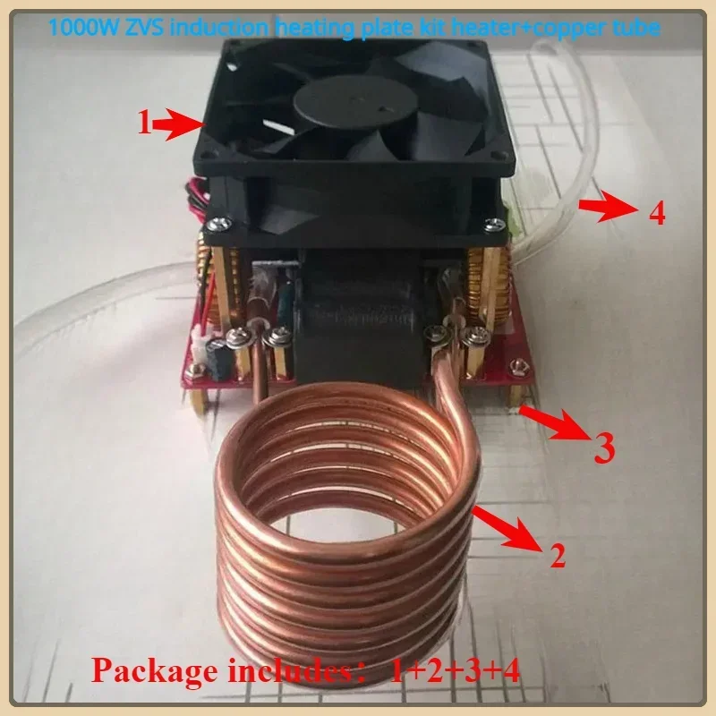 1000w Zvs Induction Heating Plate Board Kit Heater Diy Heater Red Black Tube And Ignition Cooker Coil J5s4