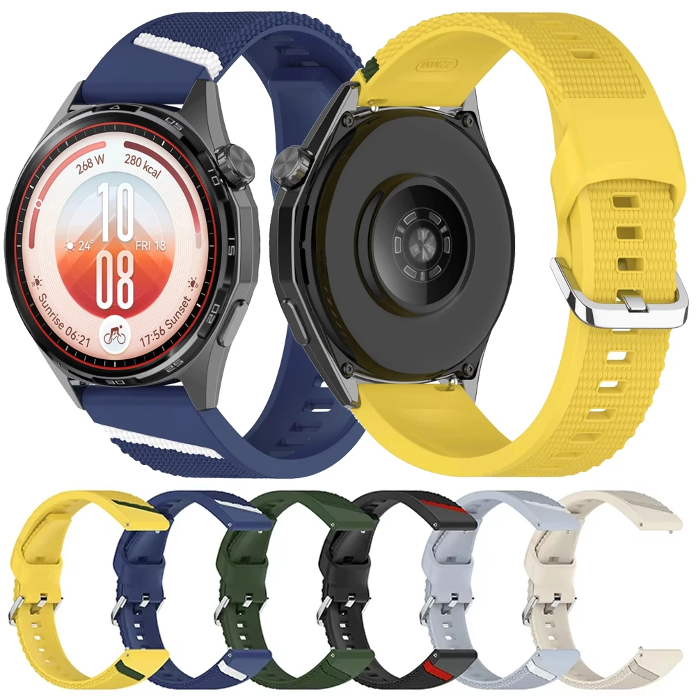 22mm Official oblique line Wave point Silicone Strap For Huawei Watch GT7-6-5-4 Pro 46mm Band For Huawei Watch 6 Pro 6 5 4 46mm