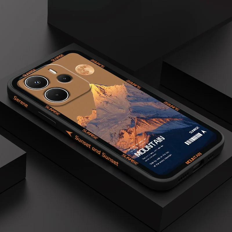 

Moon Snow Hill Phone Case For Xiaomi Redmi Note 14 13 12 12S 11 11S 10 10S 9 9S 15 14C Pro Plus 4G 5G Liquid Silicone Cover