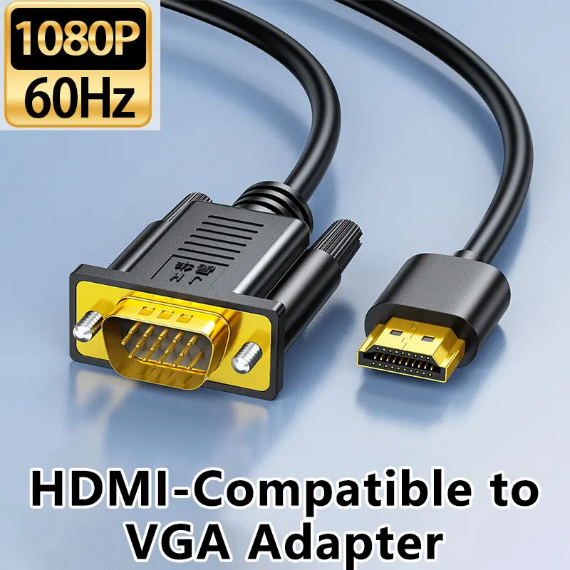 

HDMI-Compatible to VGA Adapter Gold plated Plug Connecto Line HD 1080P Converter 1.8M Cable For Desktop Laptop PC TV Box Monitor