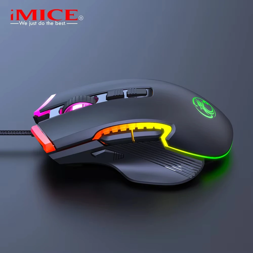 iMICE T70 High Performance Gaming Mouse 7200DPI Wire Mice Adjustable Light Synchronizatio For Mouse Gamer Programmable RGB Mouse