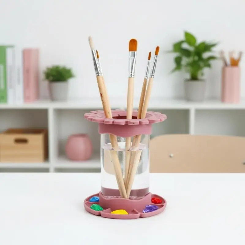 

Durable Paint Brush Rinser With Holder Designed For Professional Art Supplies