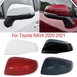 자동차 윙 도어 사이드 미러 커버 뚜껑 외부 백미러 캡 쉘 하우스, 도요타 RAV4 RAV 4 2020 2021