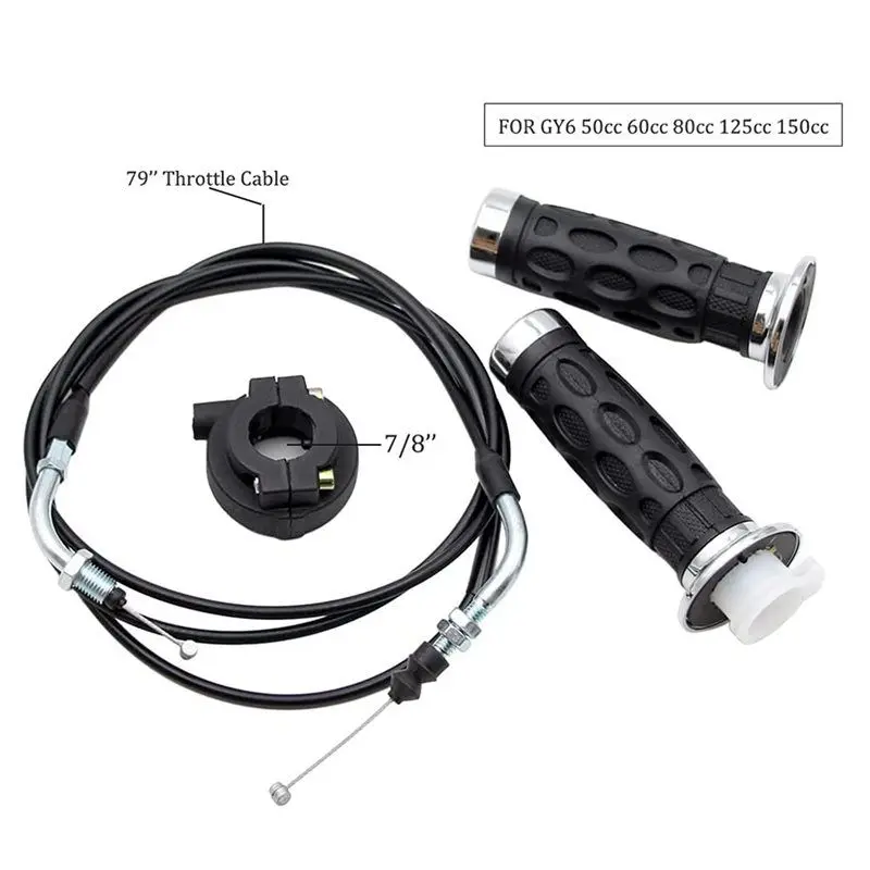 AU28-4X Universal Throttle Twist Grip Set With 78 Inch Scooter Throttle Cable For 50Cc 80Cc 125Cc 150Cc GY6