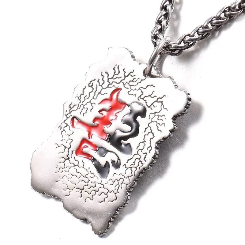 Vintage Buddha Hands Beads Design Men Jewelry Personality Good And Evil In Thoughts Blessing Card Pendant Male Choker Accessory