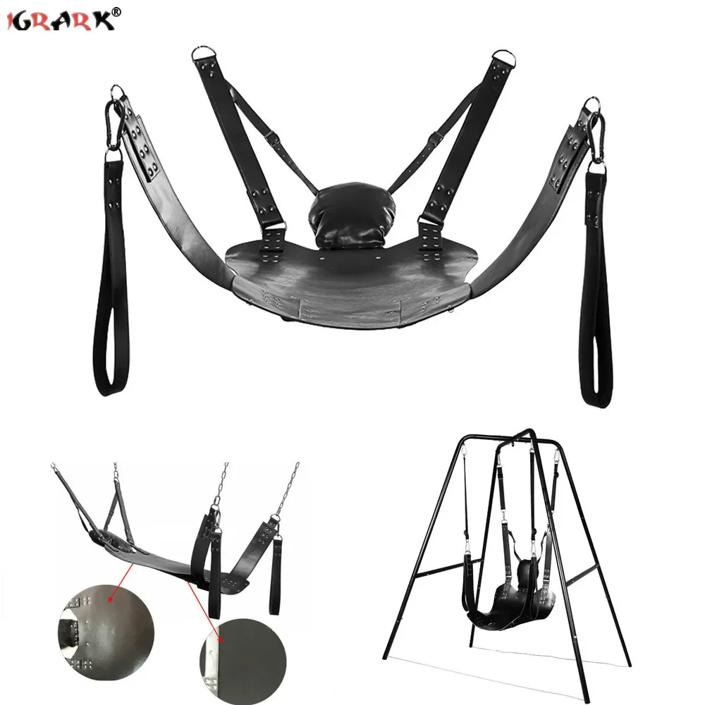 Love Swing Sex Furniture Adult Toys Bdsm Bondage Chair SM Restraint Erotic Products Super Load-Bearing Dual Layer Leather Hammoc