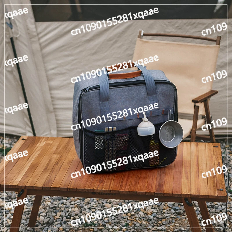 Outdoor Camping Picnic Bag Storage Bag Anti-collision Portable Tableware Bag Cassette Stove Gas Tank Storage Handbag