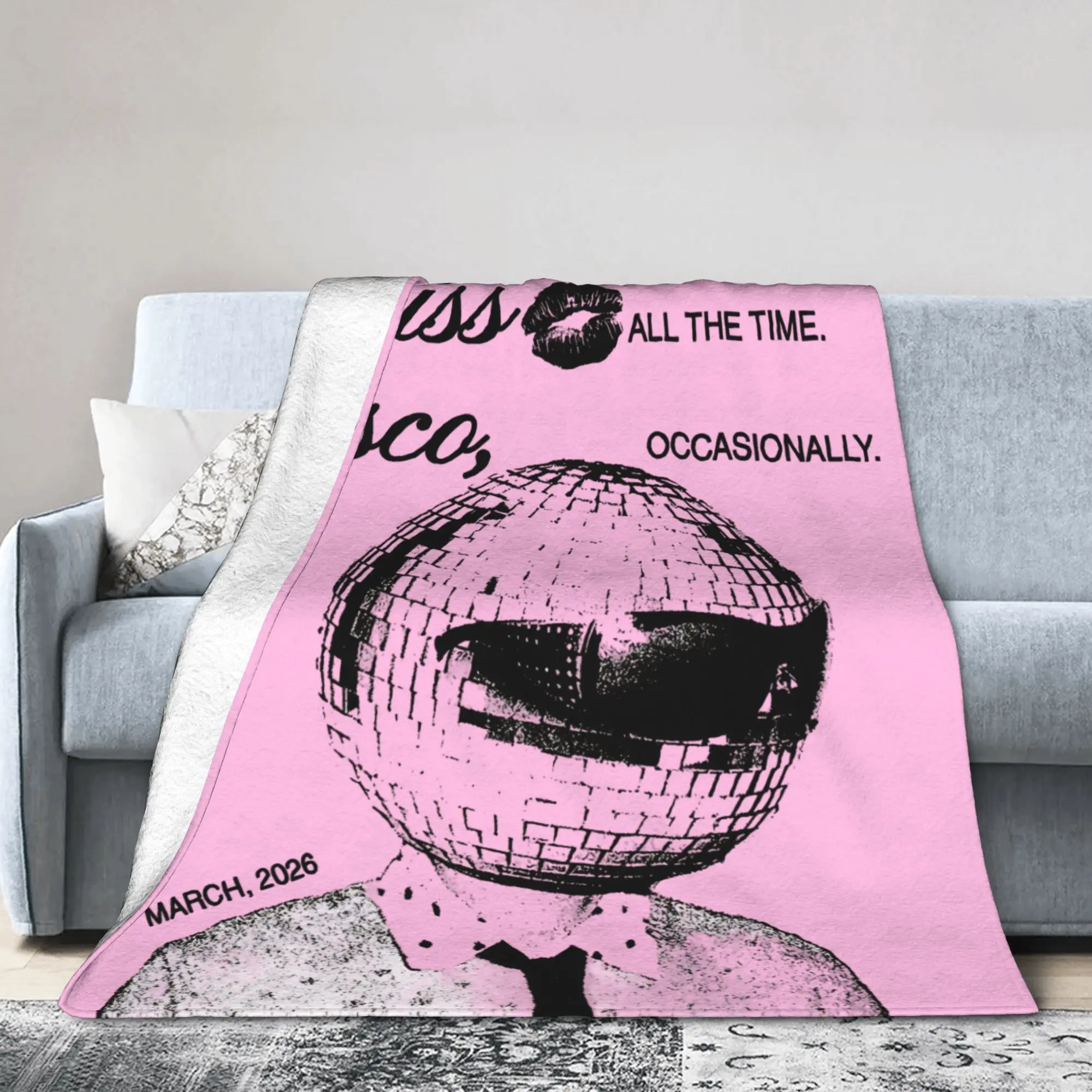 Disco Occasionally Kiss All The Time Disco Blanket Flannel Spring Harrys Music Styles Throw Blanket for Home Couch Bedspreads