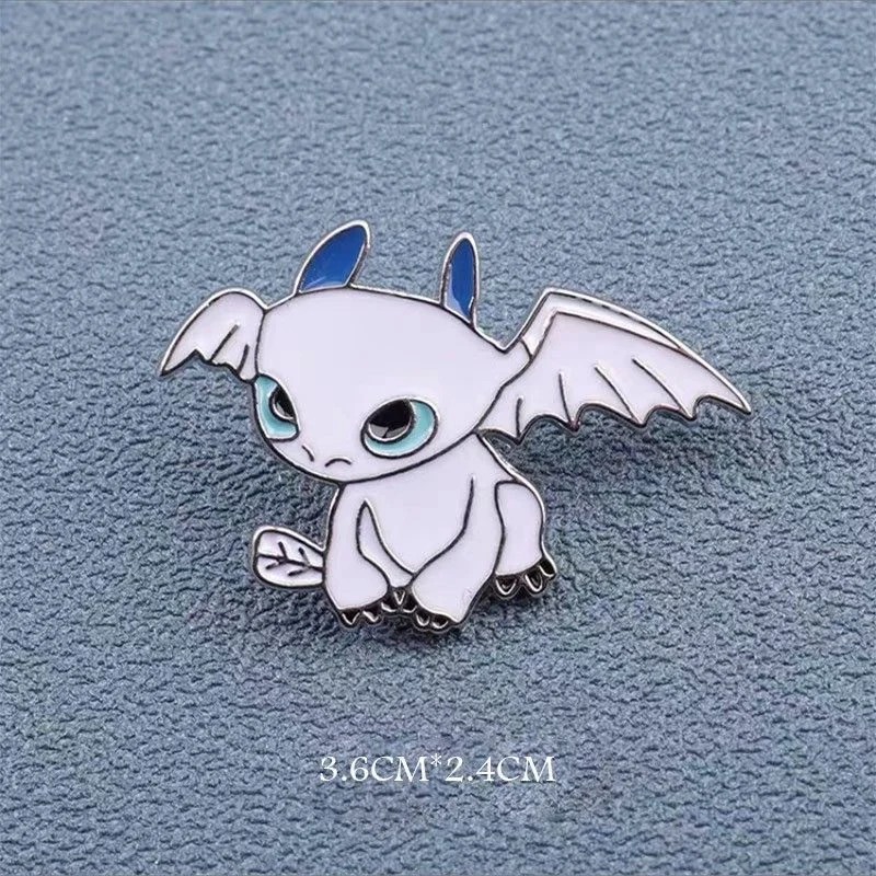 Dragon Taming Master Anime Niedliche Zahnlos-Halskette, Ohrstecker, Ring, Brosche, Nischen-Accessoires für Paare, Geschenke für Sie und Ihn – Detail 8