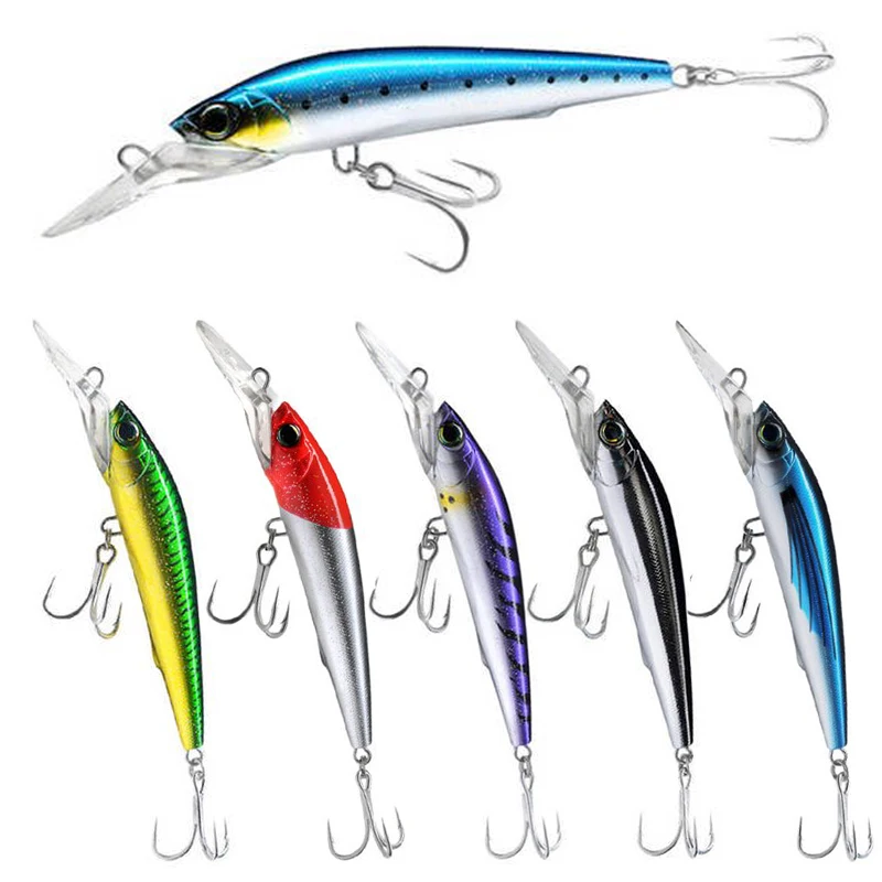 140mm 40g Trolling Minnow Fishing Lure Deep Sea Artificial Bait Saltwater Pesca Carp Pike Walleye Seabass Tuna Fishing Supplies - view 6