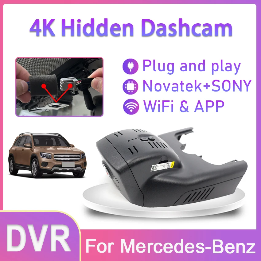 

4K 2160P Hidden WIFI Car Dvr Dash Cam Video Recorder for Mercedes Benz GLA x156 CLA w117 for MB A Class w176 w177 2013 2014 2015