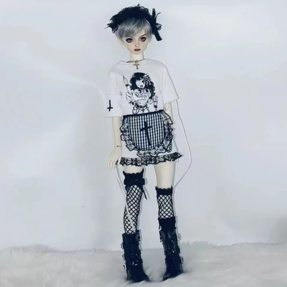 

1/4 1/6 Doll's Clothes Suit Top+shorts+socks+necklace for 45/30cm Bjd Doll Dress Up Toys Play House Doll Accessories, No Doll