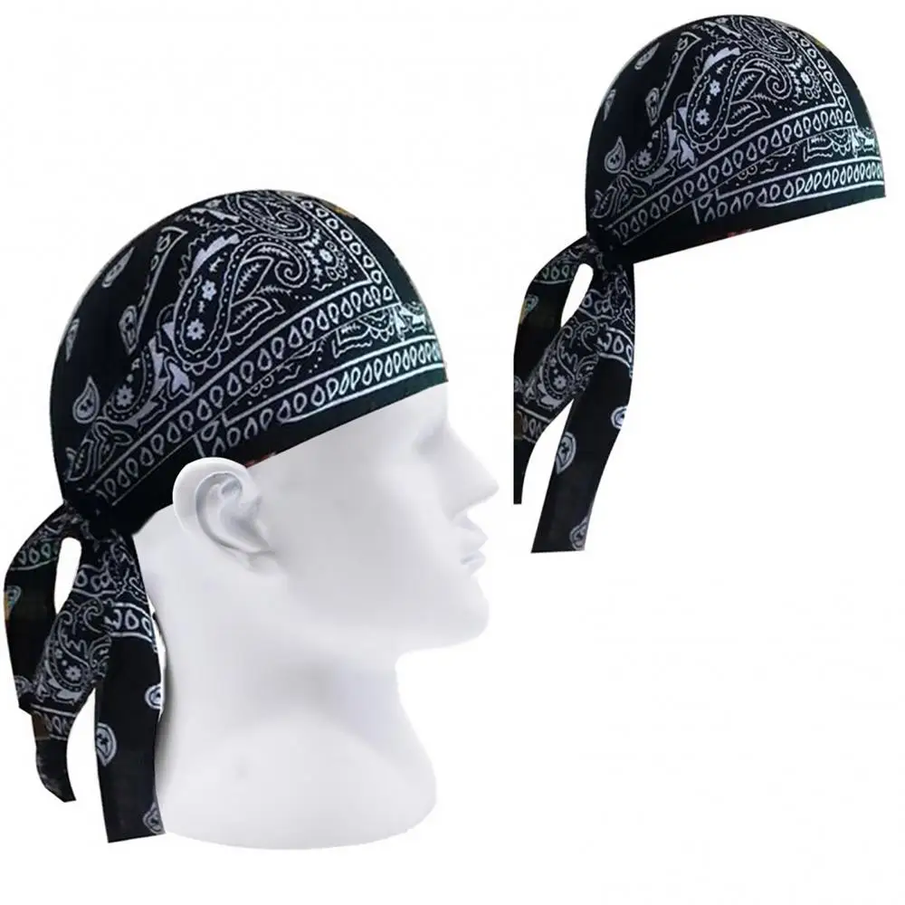 Adult Men Hip-hop Paisley Print Motorcycle Wrap Biker Hat Bandana Headscarf Skull Cap Men Pirate Hat Cycling Bandana Headscarf