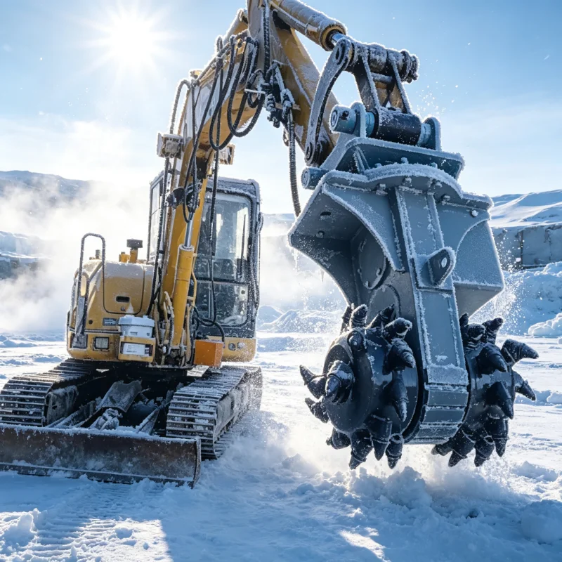 Excavator Attachment Hydraulic Drum Cutter No Blind Zone Milling Machine Rotary Rock Chain Drum Cutter for 20-40Tons Excavators