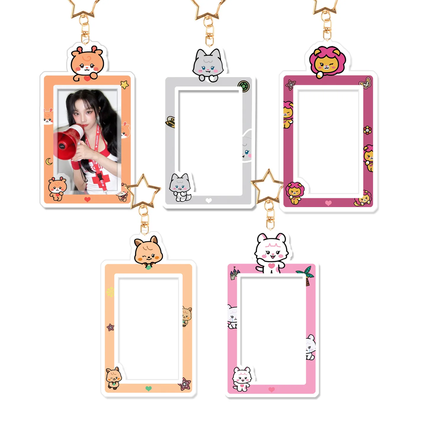 Kpop GIDLE Cartoon Cute Acrylic Card Seelve Keychains High Quality INS Style Bags Accessories YUQI SHUHUA MINNIE Fans Collection