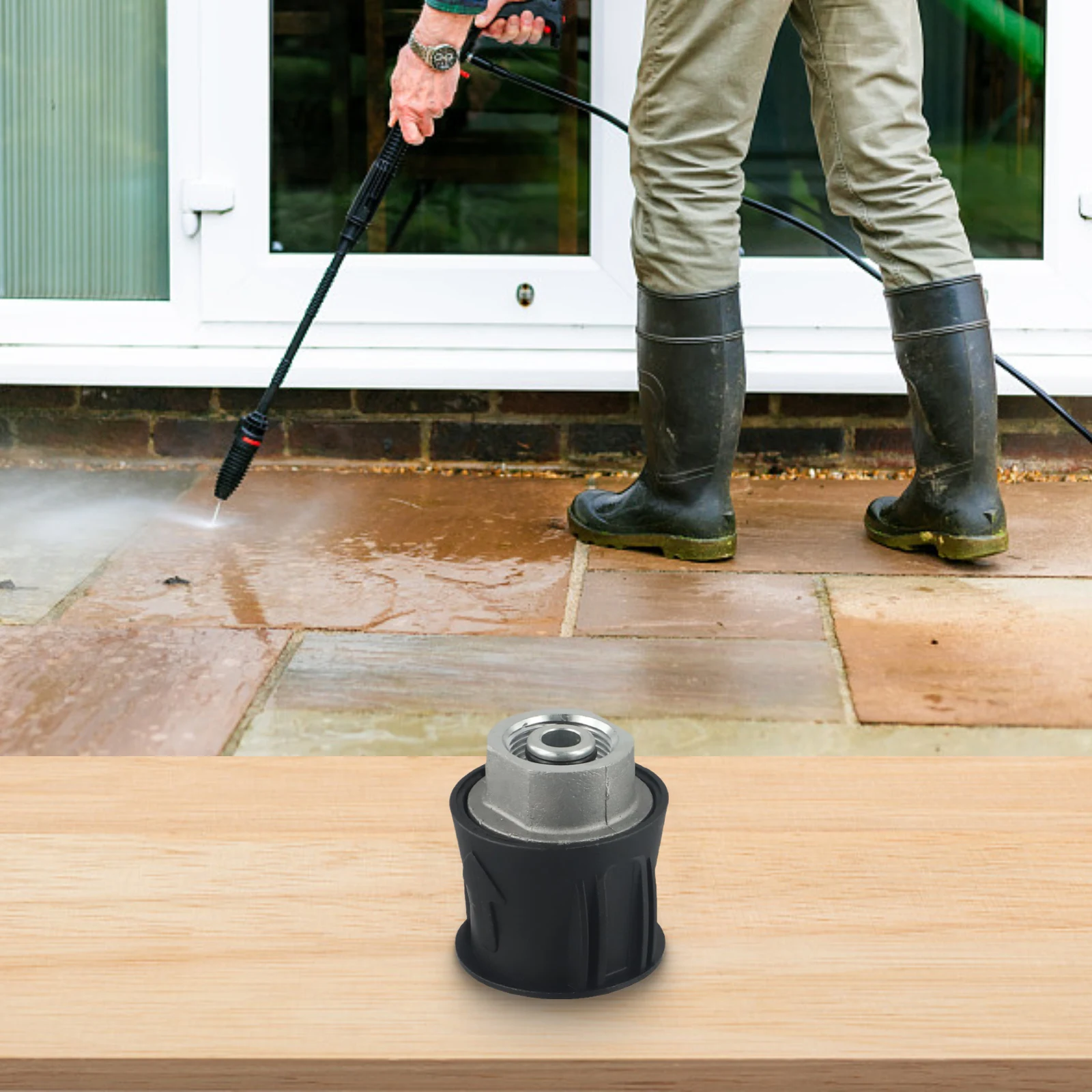 محول أدوات غسالة الضغط ملحق اقتران تمديد ل Karcher خرطوم عالي M22-14mm الضغط السريع 1 قطعة غسالة