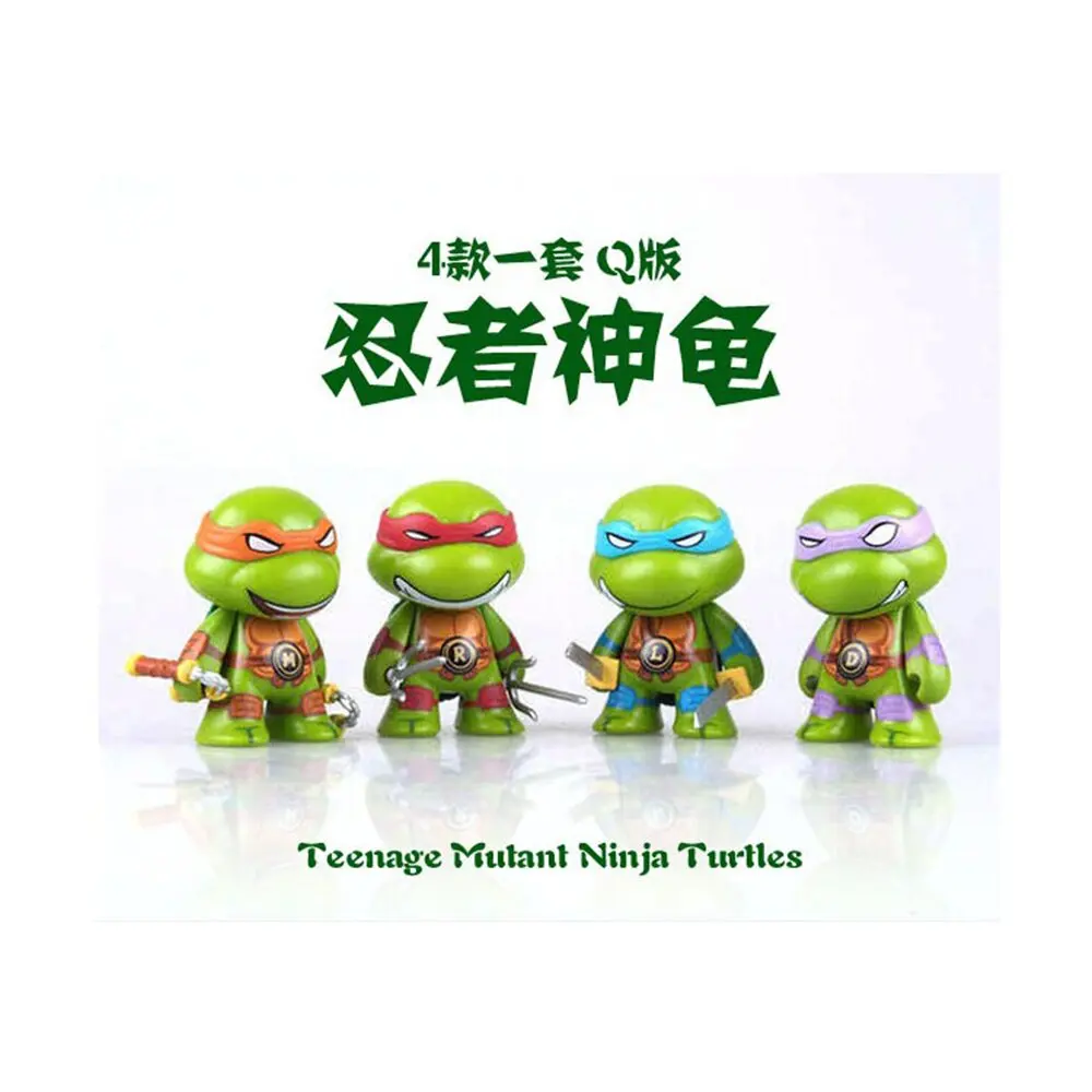 4PCS Ninja Turtles Movie Cartoon Version Raphael Doll Action Figure Model Toys