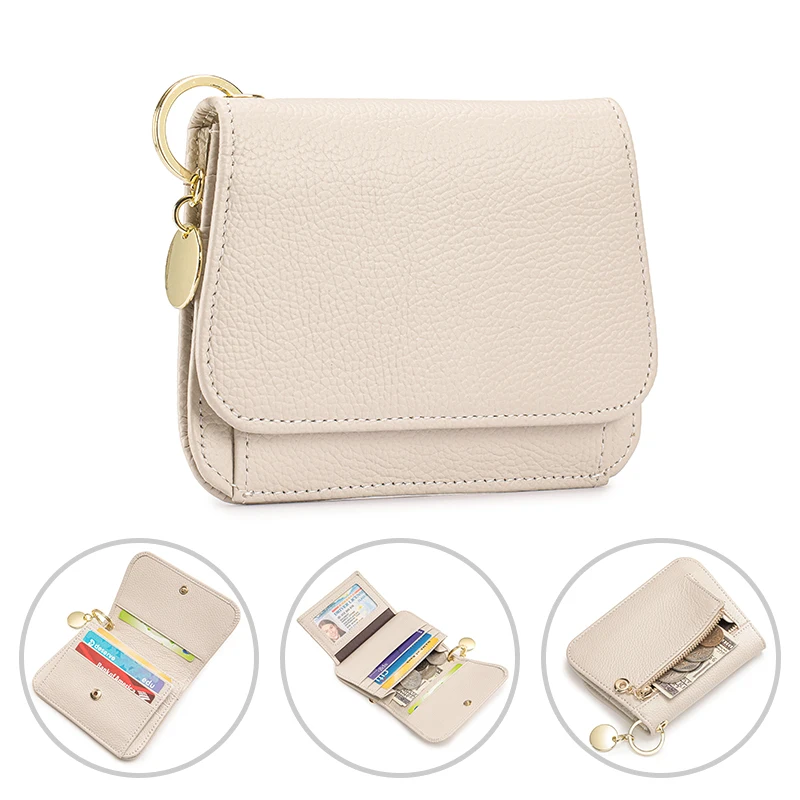 Slim Leather Keychain Wallet with RFID Blocking product image