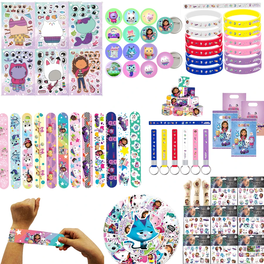 

Gabby Dollhouse Cats Party Decorations Wedding favors Souvenir Slap Bracelets Stickers Gifts Bag Christmas Stocking Fillers