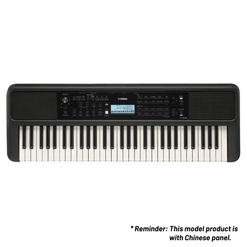 YAMAHA PSR-E383 음악 받침대, 전원 어댑터, 터치 응답, 650 음색, 125 리듬을 갖춘 초보자를 위한 61키 휴대용 키보드