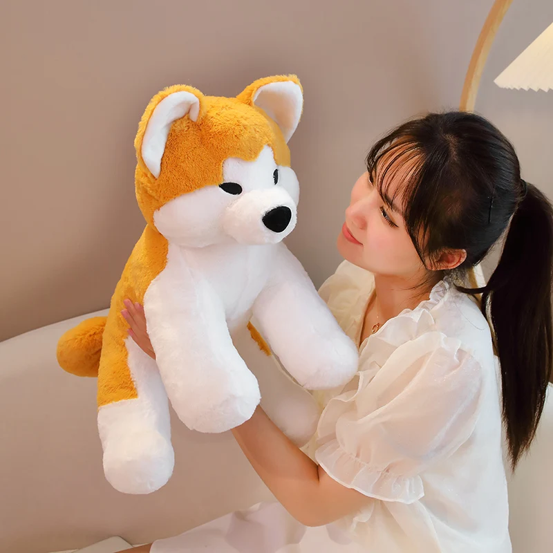 Cute Cartoon Akita Dog Plush Toy Soft Shiba Inu Puppy Stuffed Animal Dolls Accompany Baby Sleeping Pillow For Girls Kids Gifts