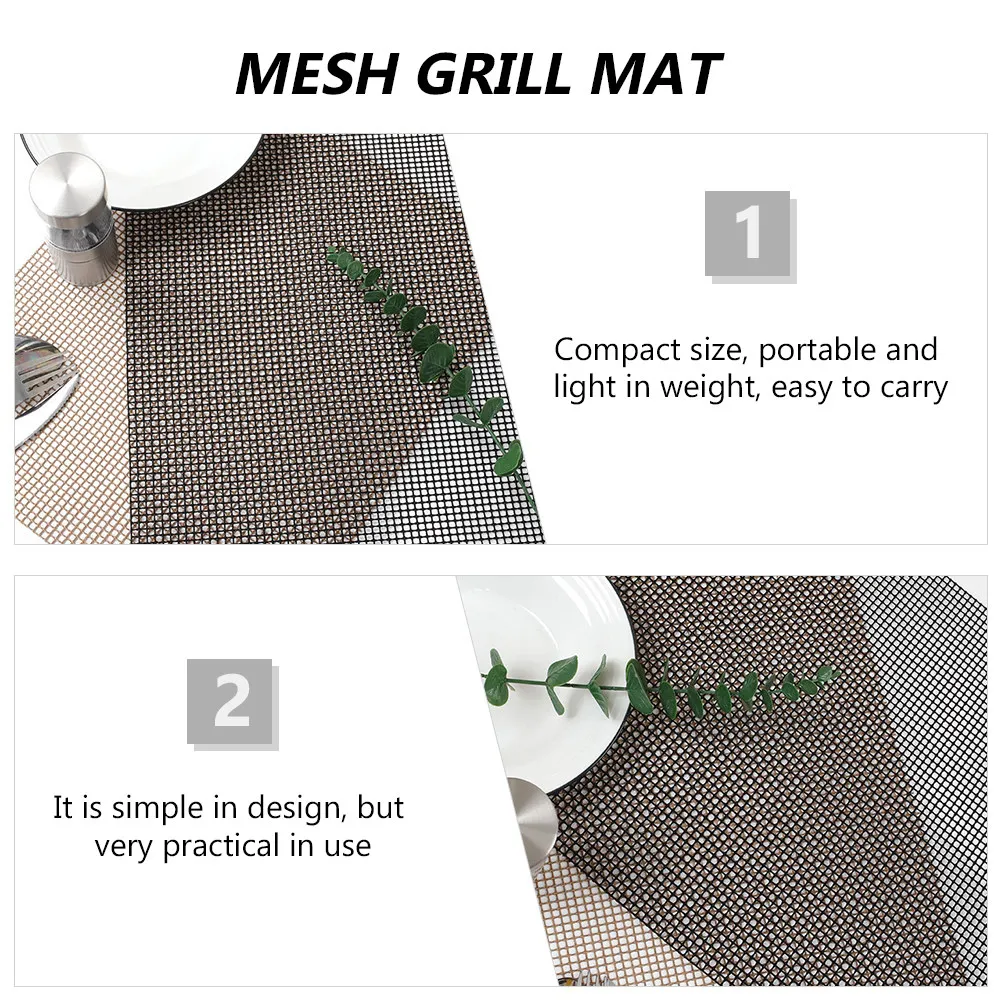 2Pcs Bbq Grill Mesh Mat Non-Stick Outdoor Cooking Mats Lightweight Portable for Barbecue Picnic Grill Mesh Bbq Mat view 2