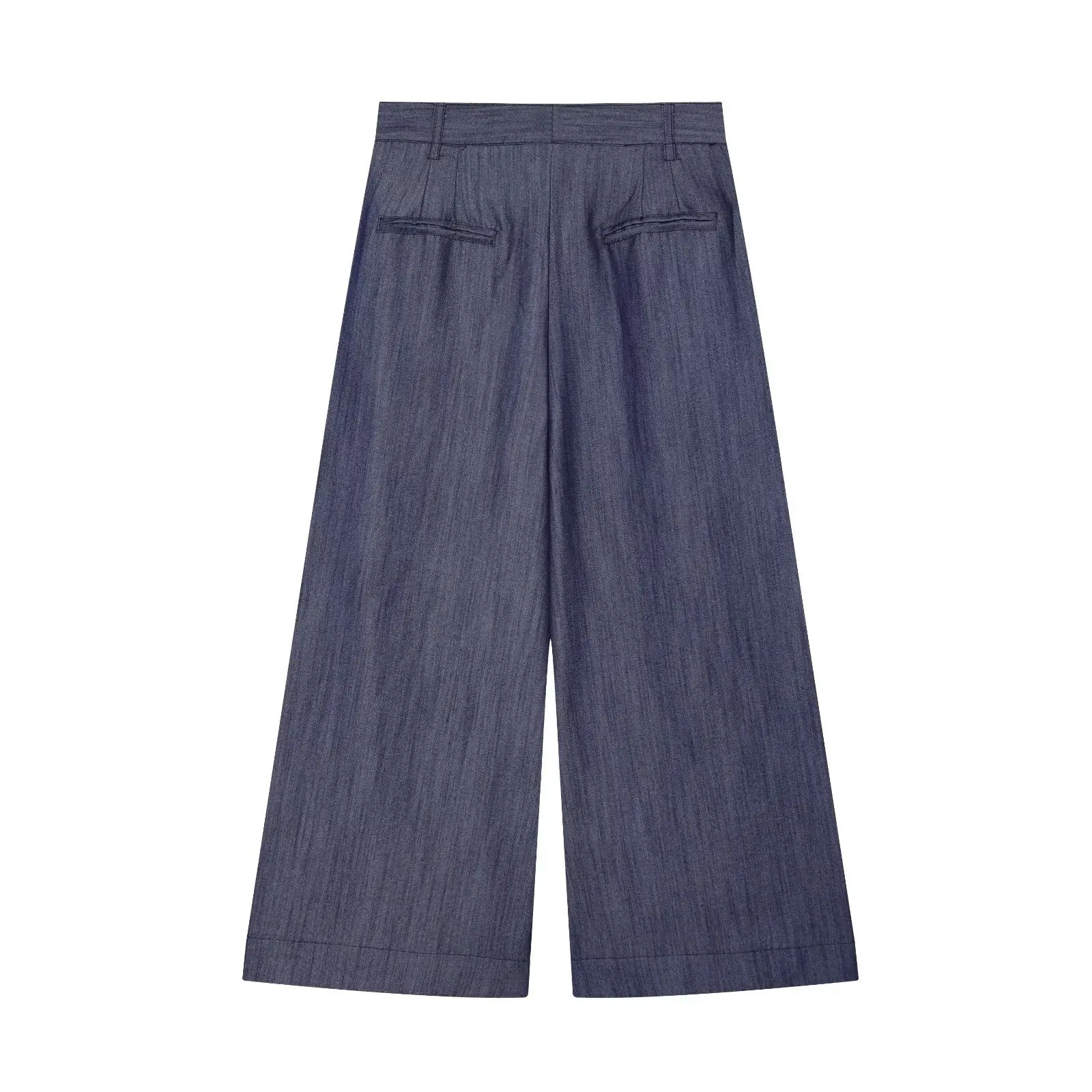 Withered 2026 Fashionable European And American Style New Pleated Wide Leg Pants Retro High Waisted Zipper Style Pocket Pants