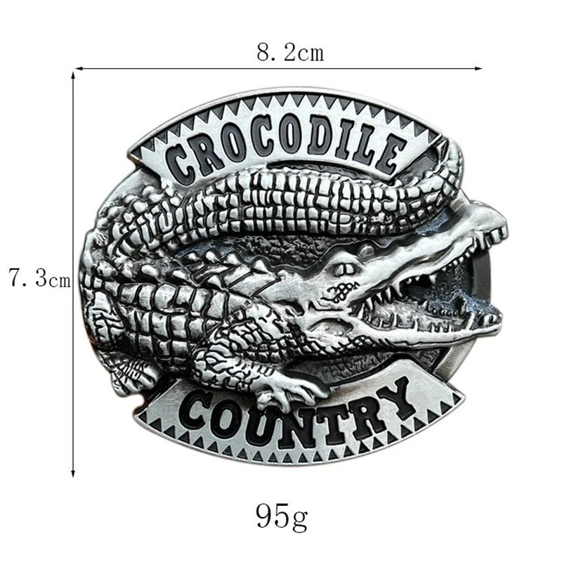 Boucle de ceinture territoire crocodile, style occidental, européen, américain