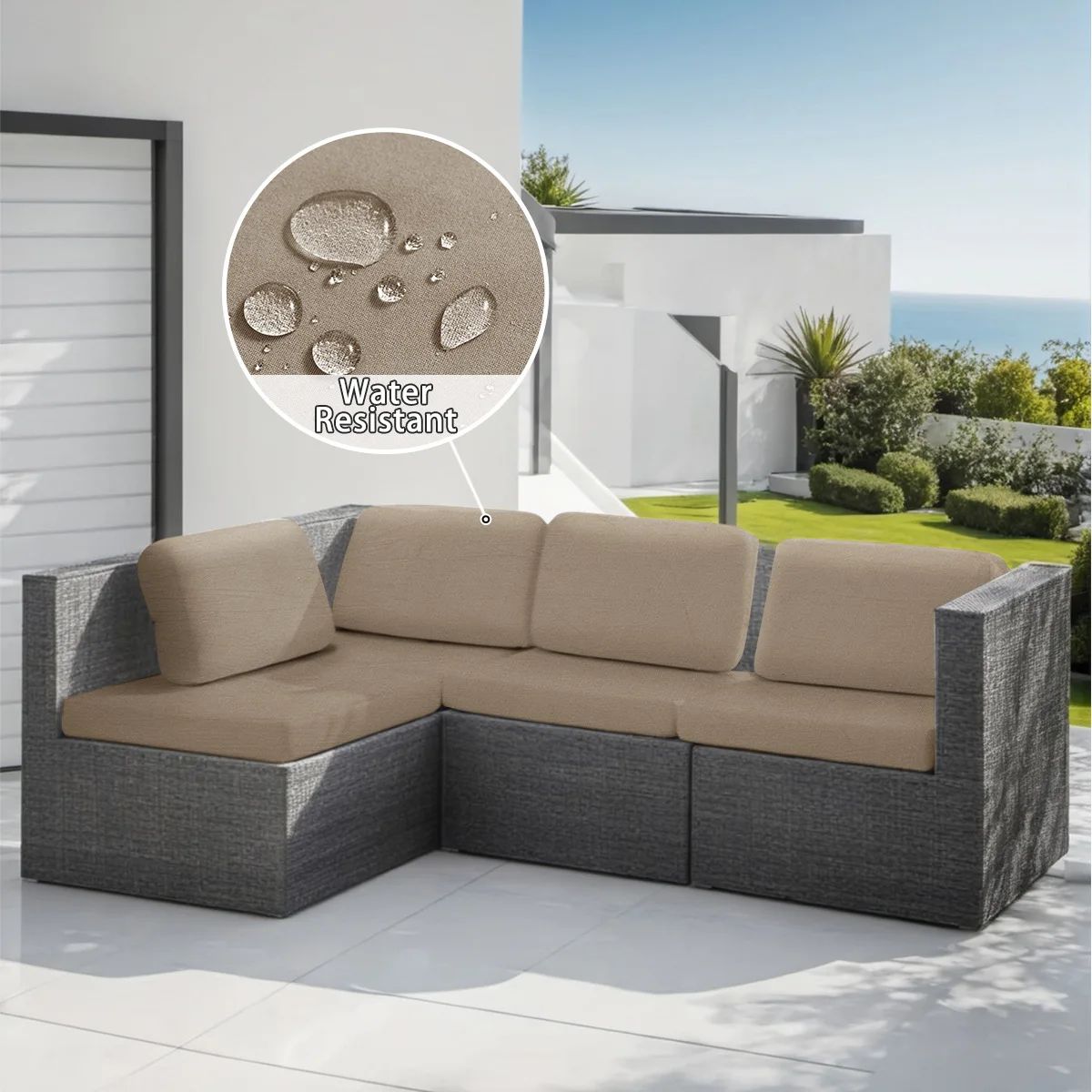 1pc Waterproof Stretch Sofa Covers Outdoor Cushion Slipcovers Elastic Patio Furniture Protector Living Room Sectional Sofa Sets