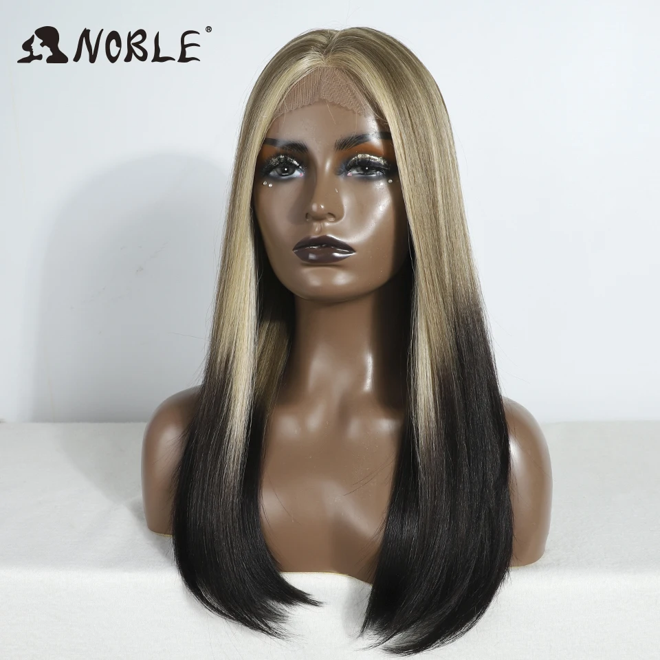 Noble Wig Straight Baby Hair Bob Wig Synthetic Hair Wig 20 Inch Cosplay Glueless Bob Wig For Women Synthetic Lace Front Wig