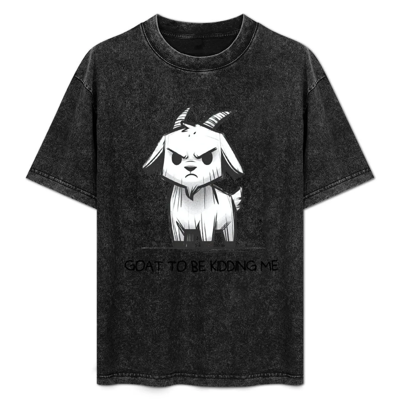 不機嫌そうなヤギの漫画イラストtシャツ速乾性フィッシングtシャツ