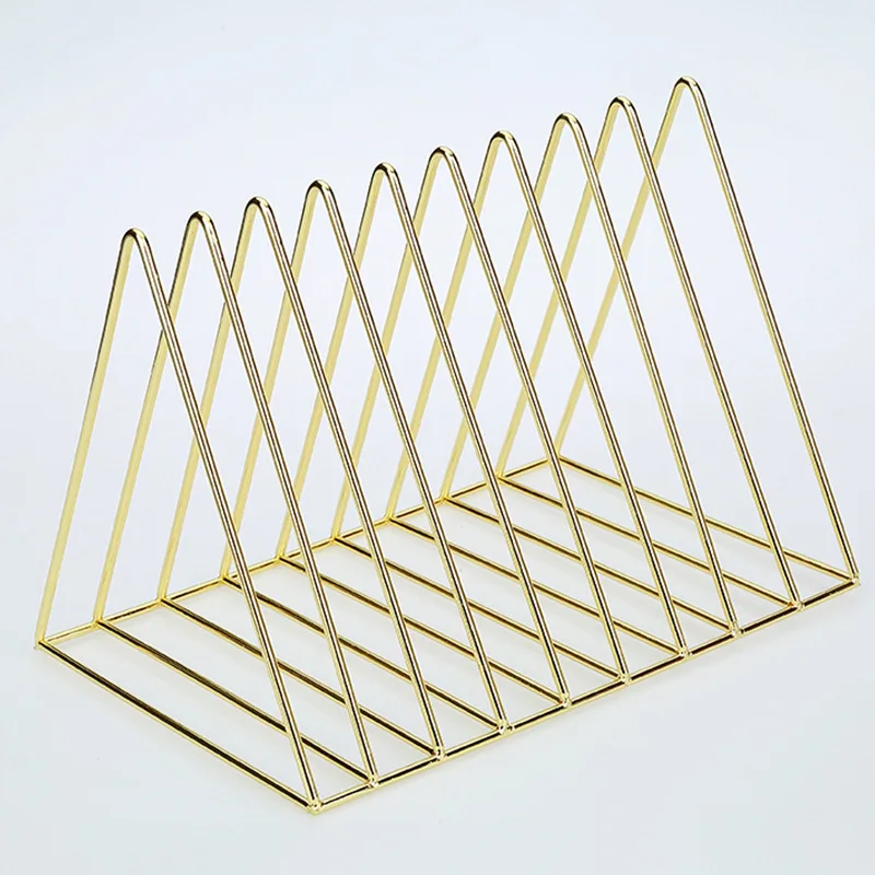 Wrought iron triangular bookshelf storage stainless steel wrought iron bookshelf