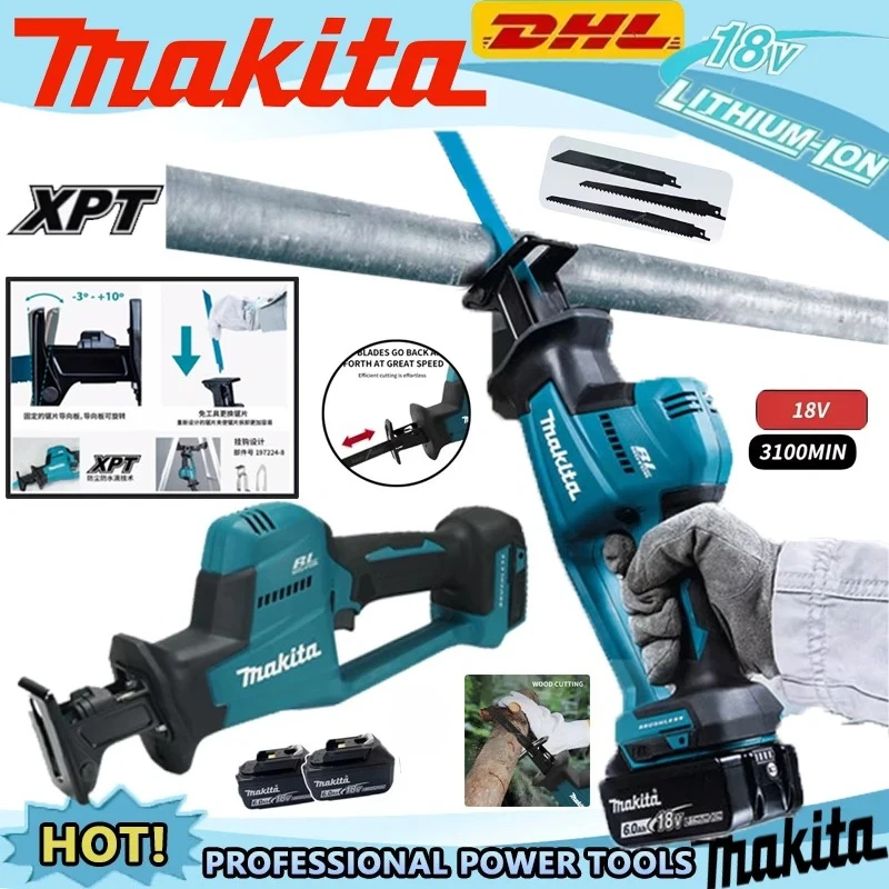 

Makita DJR189 Cordless Rechargeable Wood Metal Cutting Saw Brushless Electric Reciprocating Saw Portable Power Tools