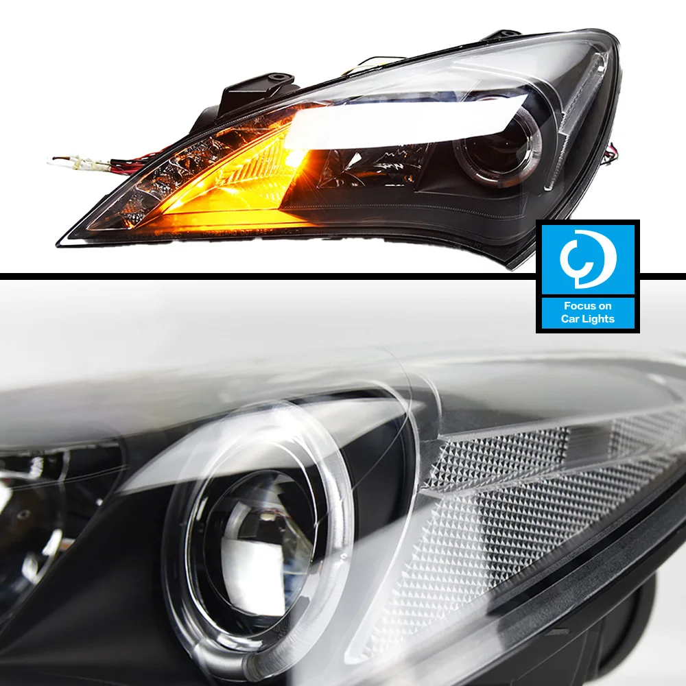 Faro anteriore per auto per Hyundai Genesis Coupe LED Headlight Styling indicatore di direzione dinamico accessori automobilistici assemblaggio 2 pezzi