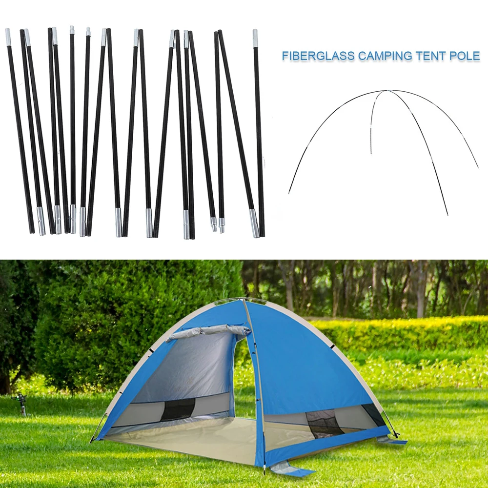 3-4.9m Telescopic Tent Poles Set Of Lightweight Adjustable Trekking Camping Collapsible Poles For Walking Canopy Hiking Outdoor