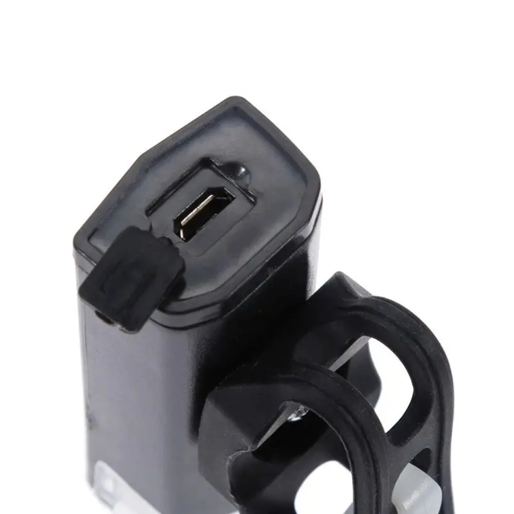 

2Pcs/Set USB Rechargeable Bike Lights Easy To Install 3 Lighting Modes Bike Headlight Tail Light Set Waterproof Black White