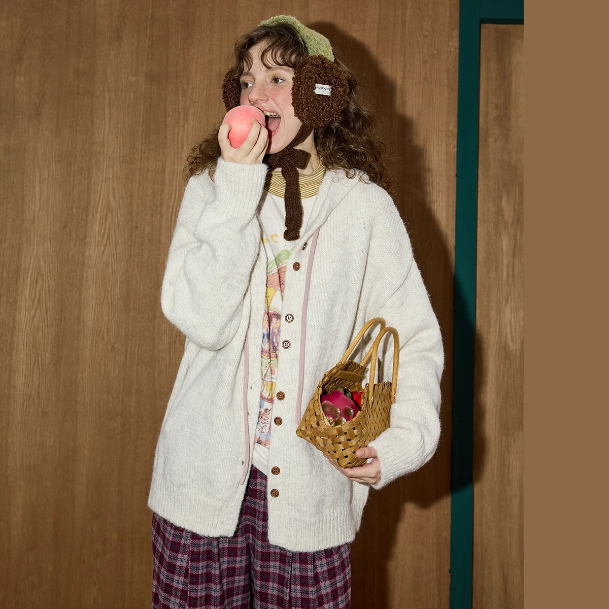 

2025 Women's Winter Loose Fit Hooded Cardigan Oversized Drop Shoulder Knit Sweater Soft Y2K Loungewear Cozy Fleece Lined Coat