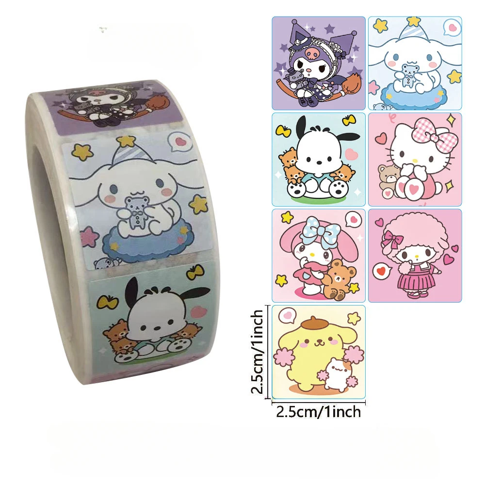 500pcs/roll Carton Reward Stickers Encouragement Sticker Roll For Kids Motivational Stickers With Cute Animals